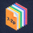 7-Zip 压缩软件图标 - 一个由多色文件堆叠组成的图标