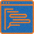 Visual Studio Code 代码编辑器图标 - 一个蓝色背景上有橙色线条的代码编辑器图标