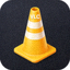 VLC 媒体播放器官方图标 - 一个黄色的交通锥形图标