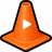 VLC 媒体播放器图标 - 一个橙色圆锥形状的播放器图标